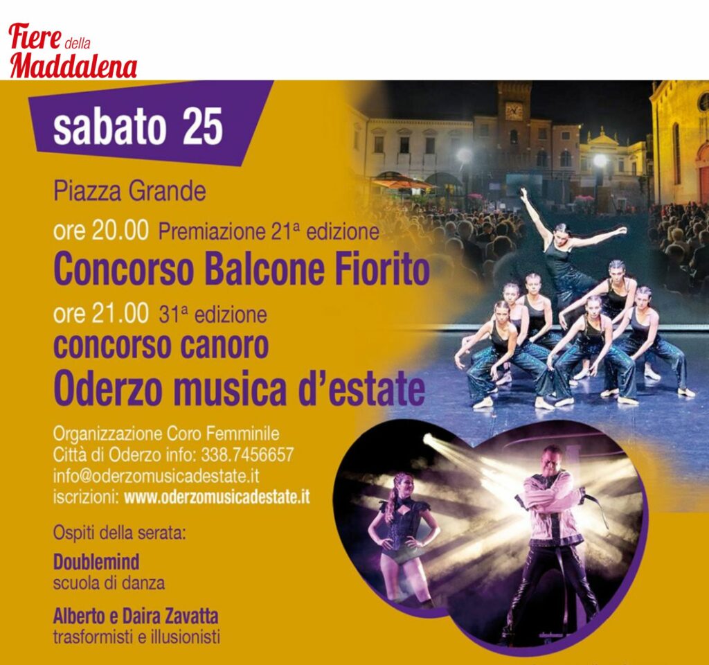 Concorso Canoro Oderzo Musica d\'Estate e Premiazione Concorso Balcone Fiorito - Fiere della Maddalena 2026